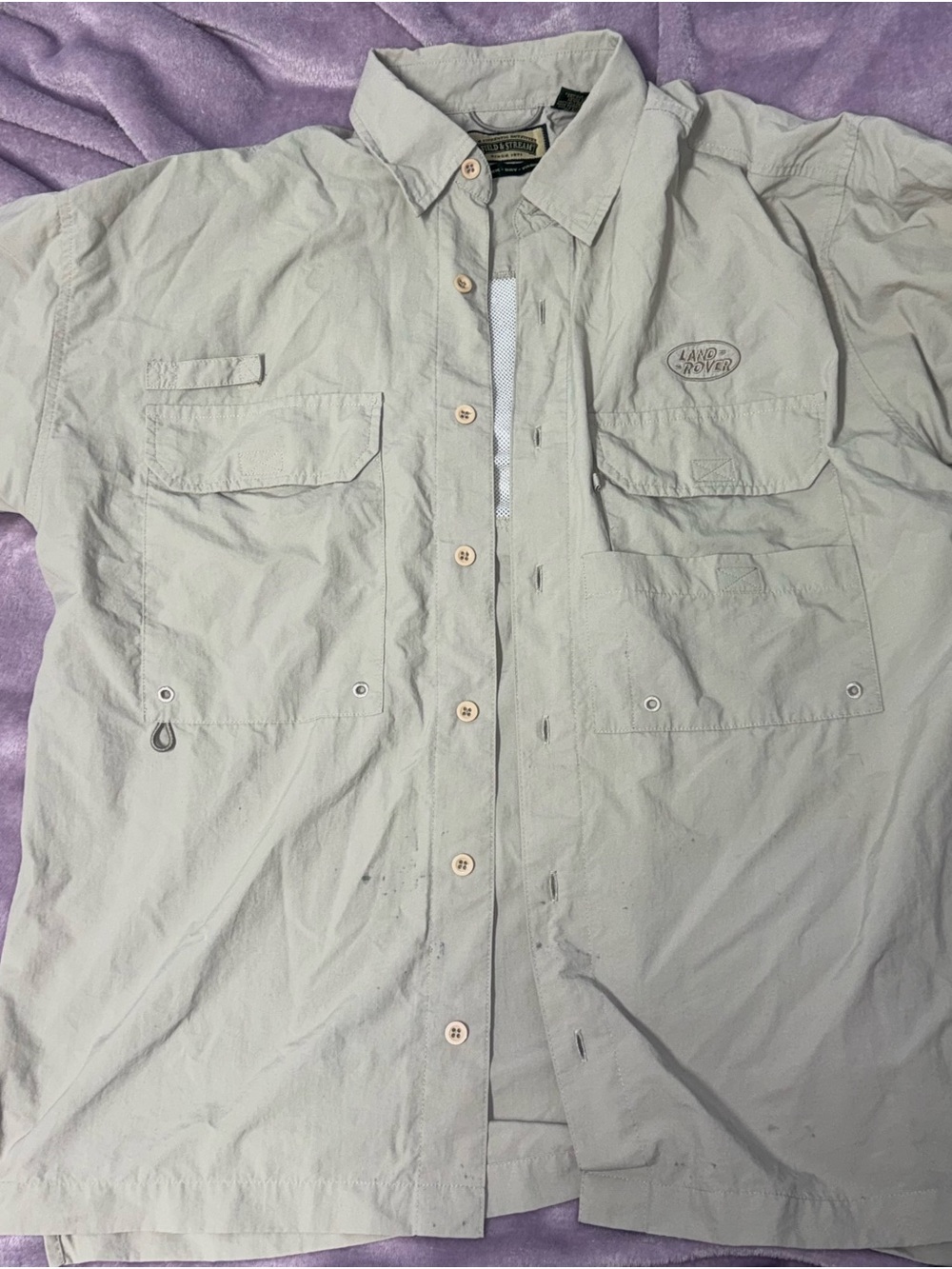 Field & Stream Fishing Shirt with Land Rover Name, Rare to find